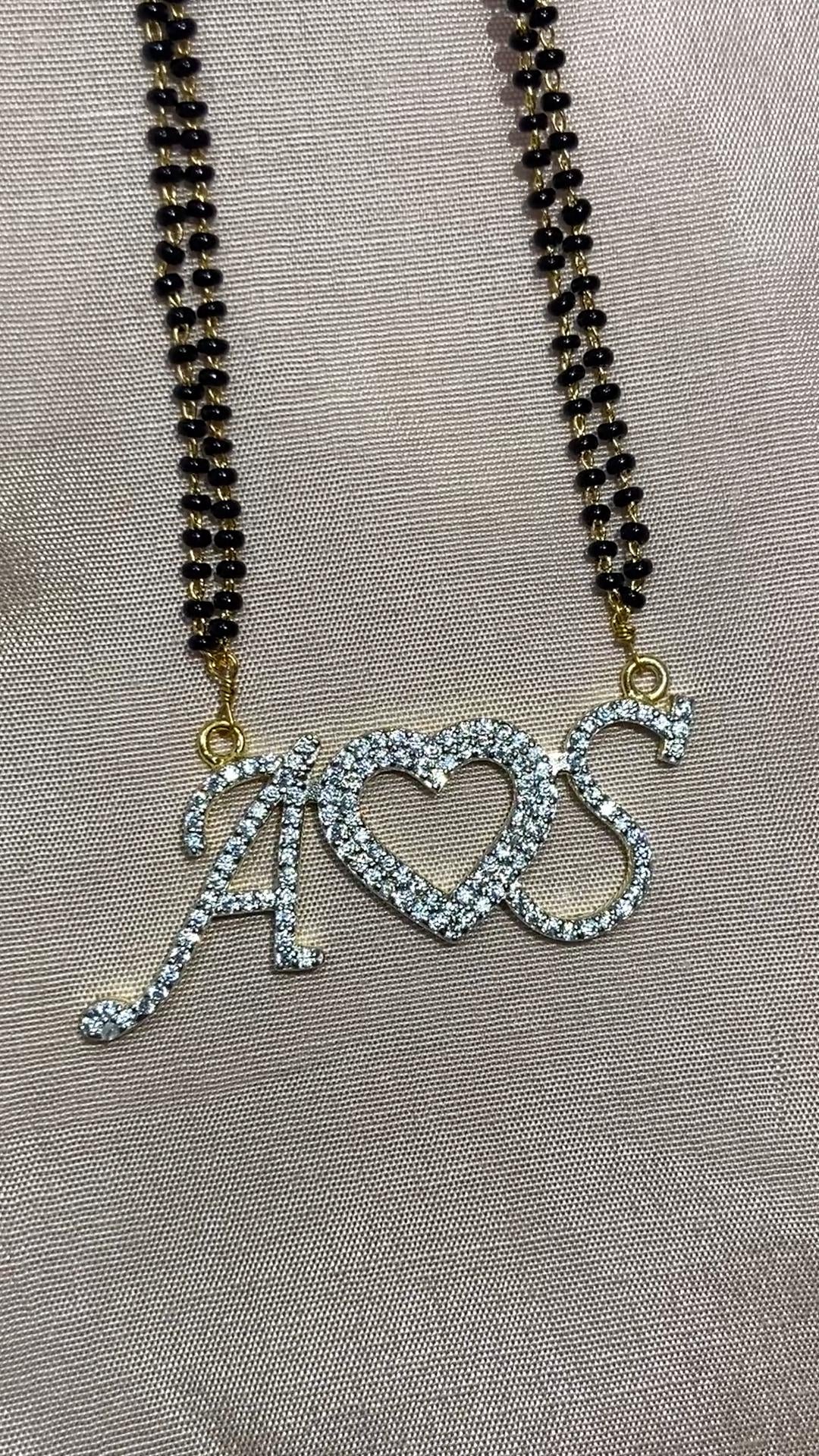 Mangal Sutra in Customized Couple Alphabet/Initials with 22k Gold Polish