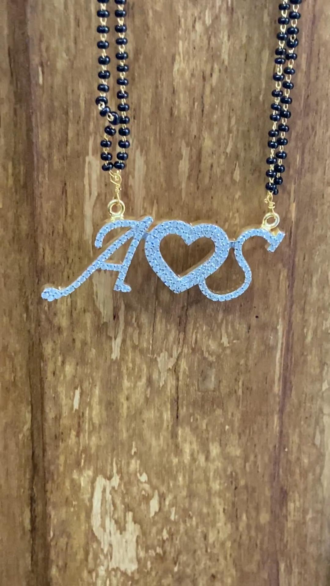 Mangal Sutra in Customized Couple Alphabet/Initials with 22k Gold Polish