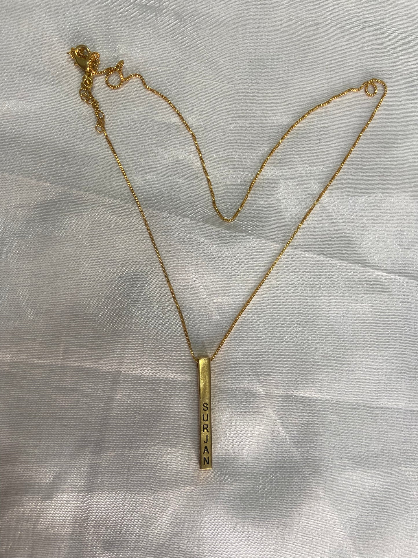 Bar Necklace / Couple Necklace ~ Customized Name & Dates ~Couple Gifts~22k Gold Plated