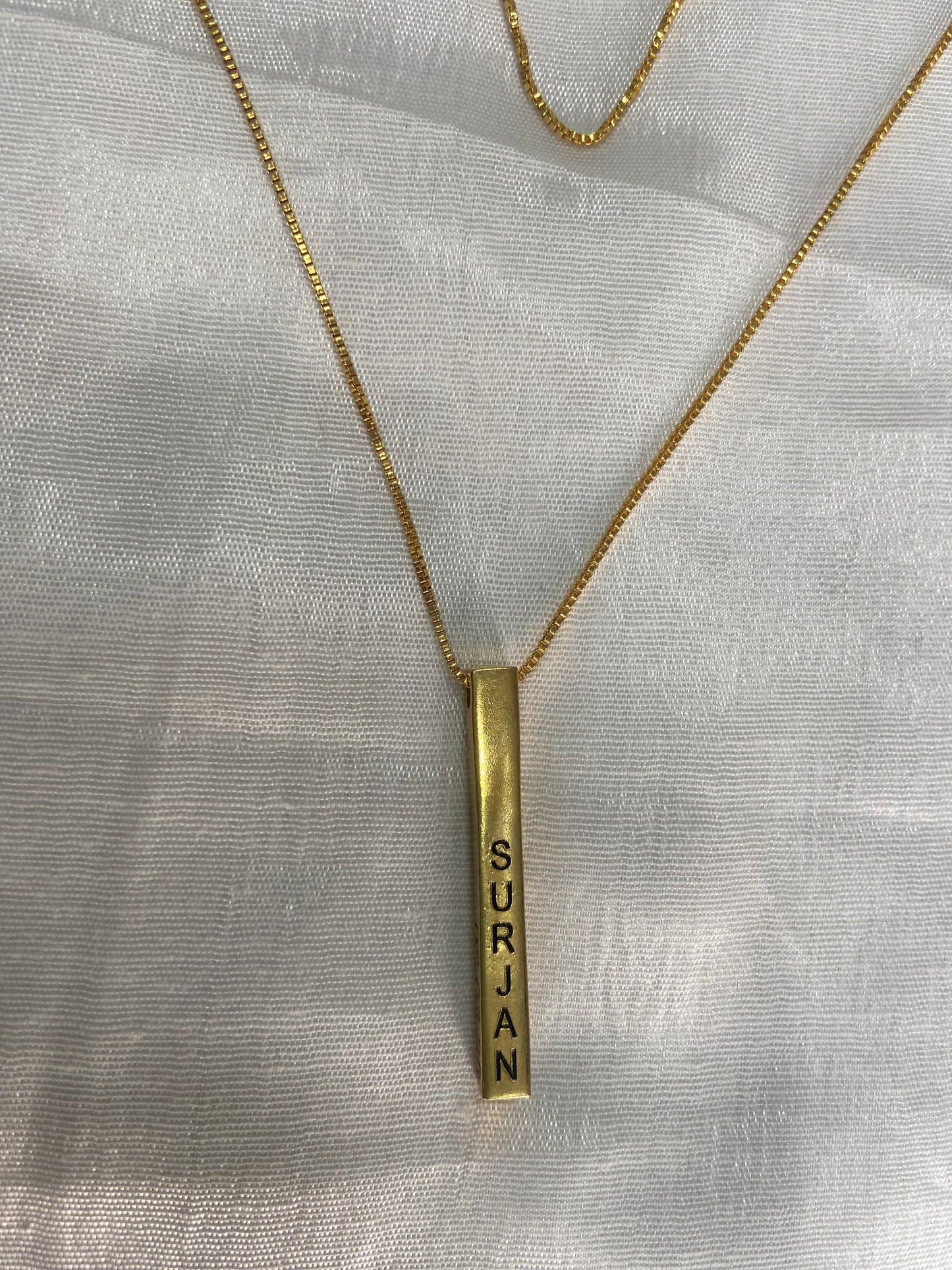 Bar Necklace / Couple Necklace ~ Customized Name & Dates ~Couple Gifts~22k Gold Plated