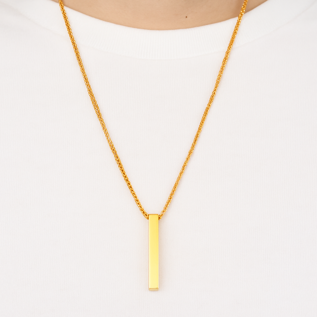 Bar Necklace / Couple Necklace ~ Customized Name & Dates ~Couple Gifts~22k Gold Plated