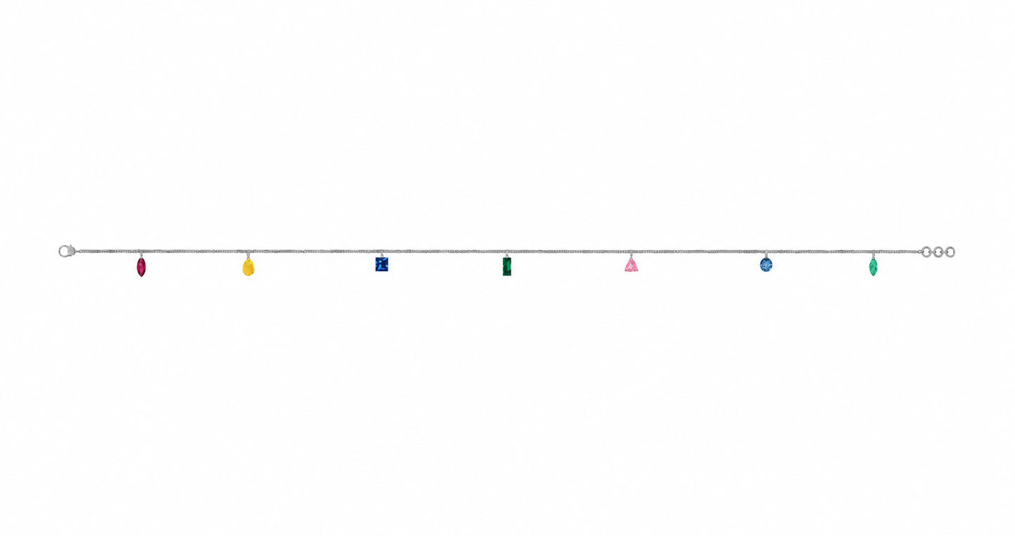 Delicate chain bracelet featuring colorful gemstone drops.
Fine gemstone jewelry for women who love luxury minimalism.
Sophisticated bracelet design for elegant modern outfits.
Gold plated bracelet crafted with premium 18k finish.
Sterling silver gemstone bracelet with luxurious feminine appeal.
Stylish adjustable bracelet for girls and women.
Minimal colorful bracelet for chic daily styling.
Elegant bracelet with tiny gemstone charms for a refined look.
