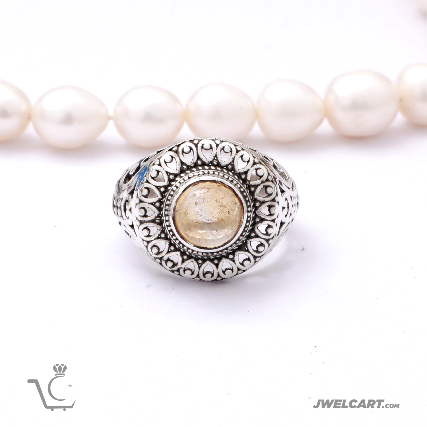 Citrine Silver Ring Jwelcart.com