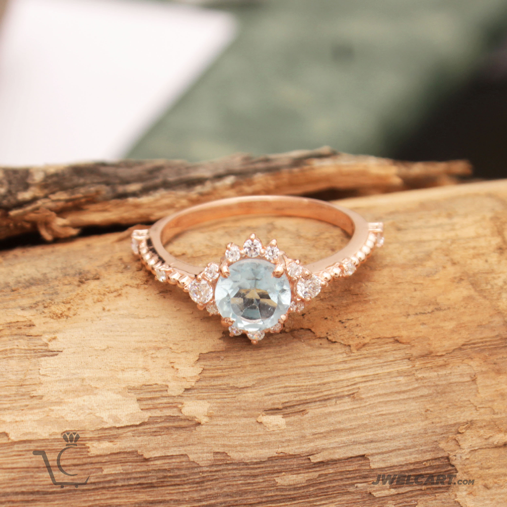 Natural Blue Topaz Silver ring jwelcart.com