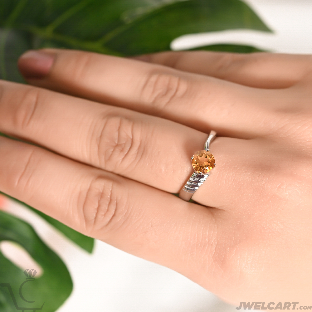 Yellow Stone Silver ring Jwelcart.com
