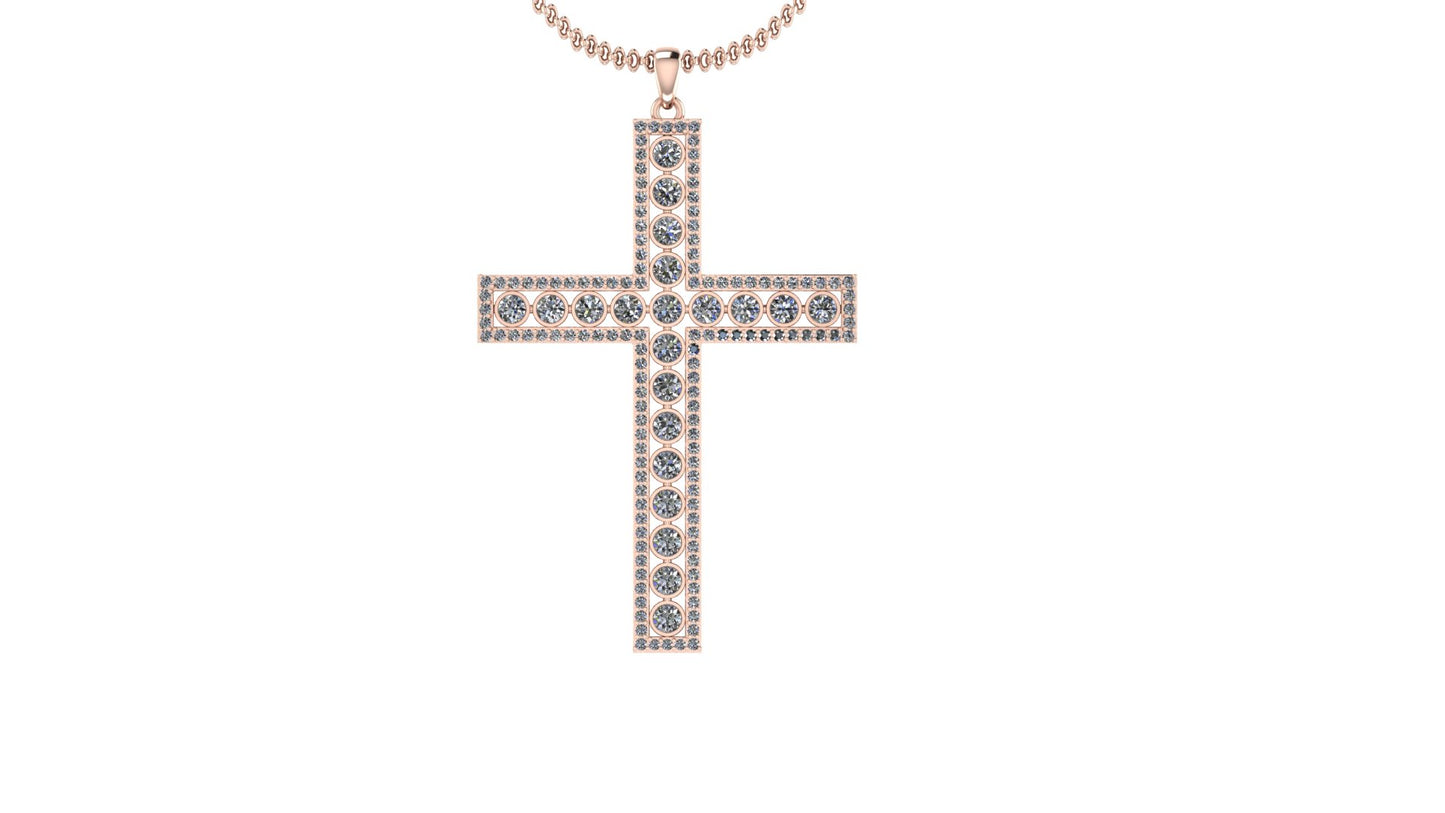 Rose Gold plated Cross Silver Pendant Jwelcart.com