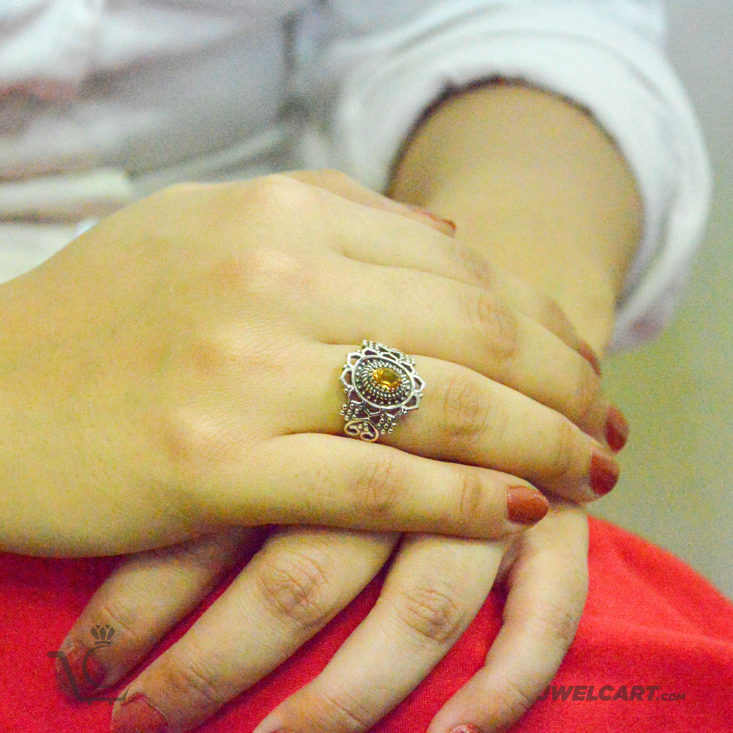 Citrine Quartz Sterling Silver Gemstone Ring