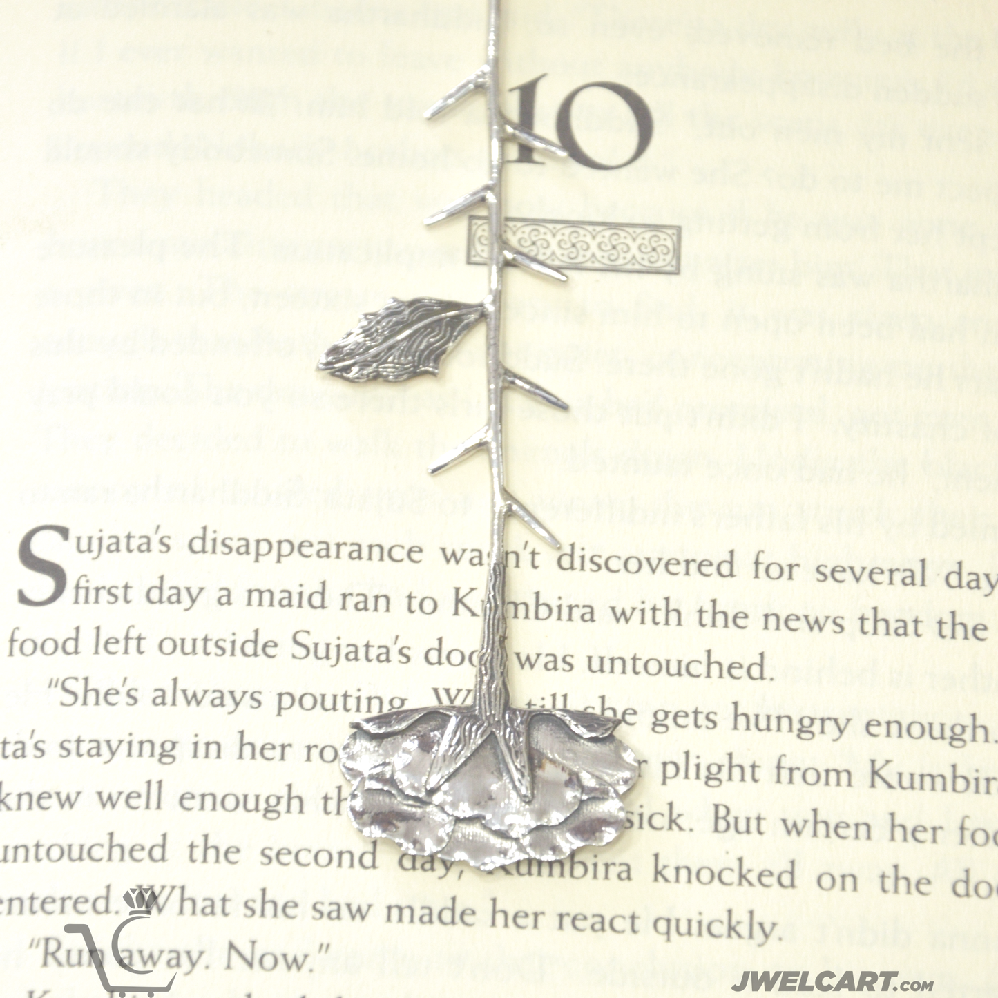 Sookhe Phool Silver Bookmark for Book Lovers and Book Readers with Personalized Name