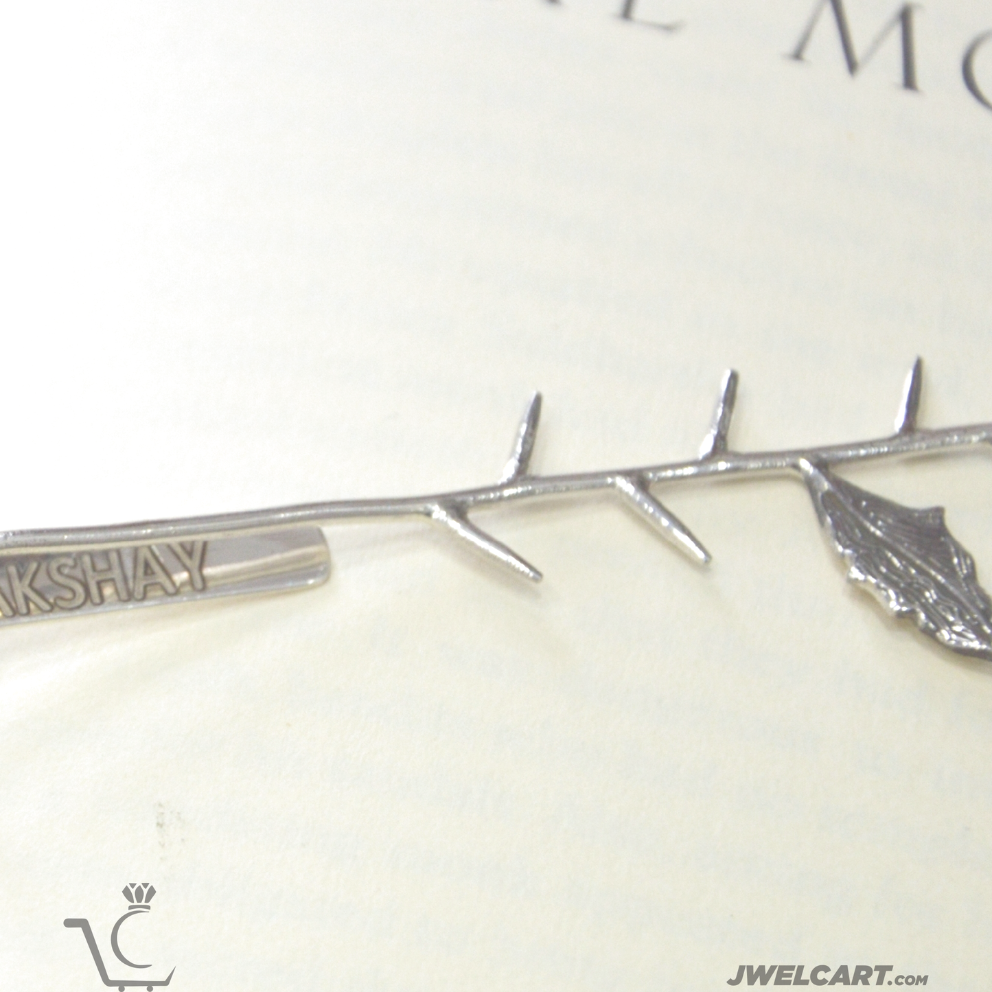 Sookhe Phool Silver Bookmark for Book Lovers and Book Readers with Personalized Name