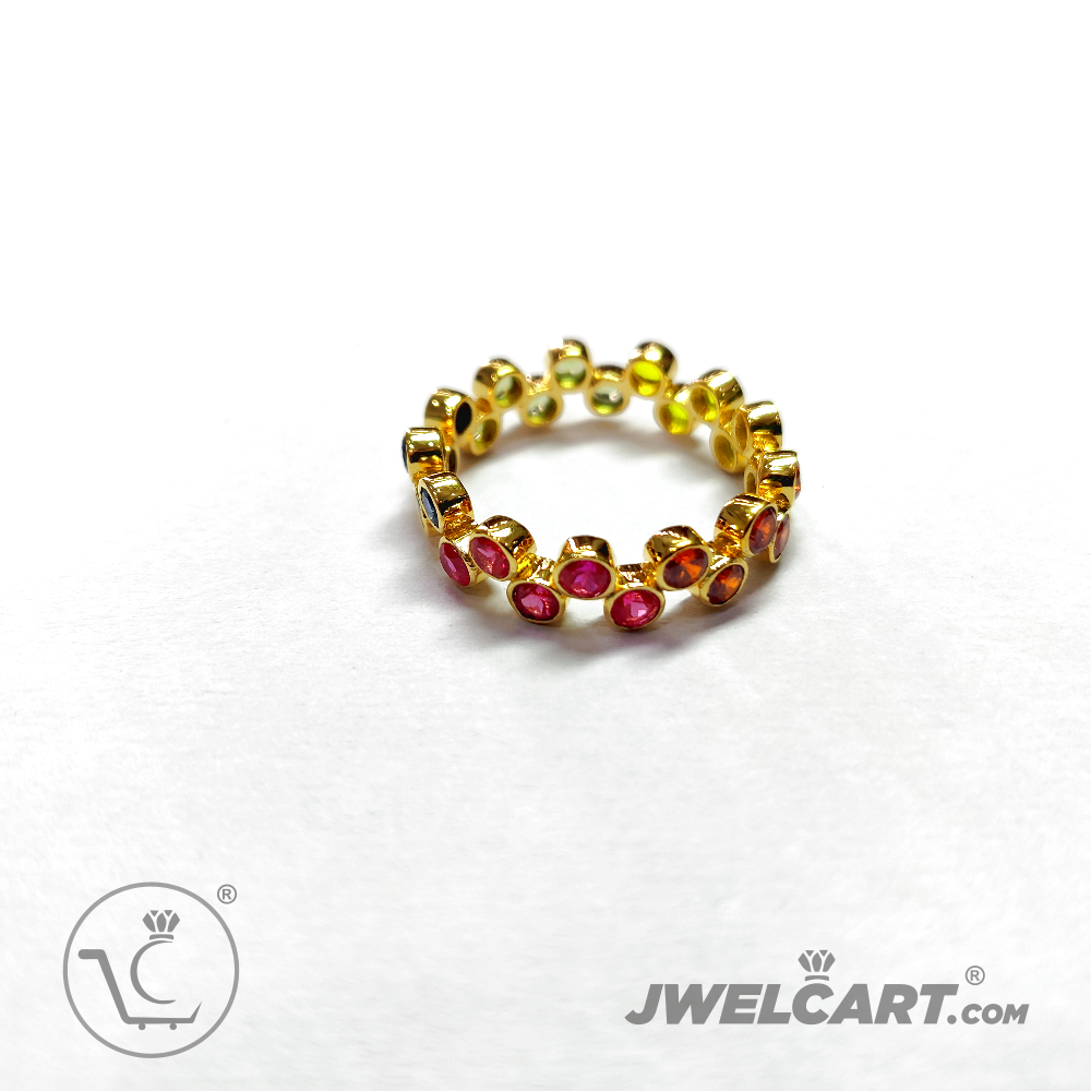 Multi stone eternity silver band jwelcart.com