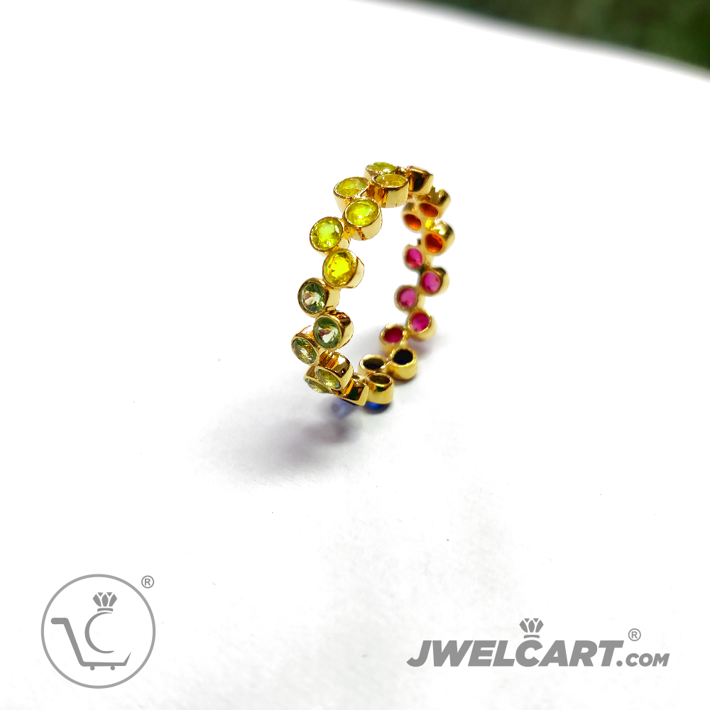 Natural Stone Eternity silver ring jwelcart.com