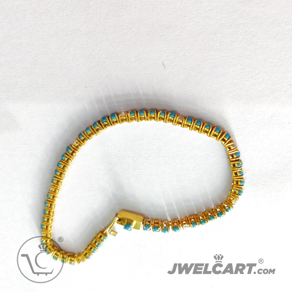 Turquoise Tennis Bracelet 18k Gold Plated