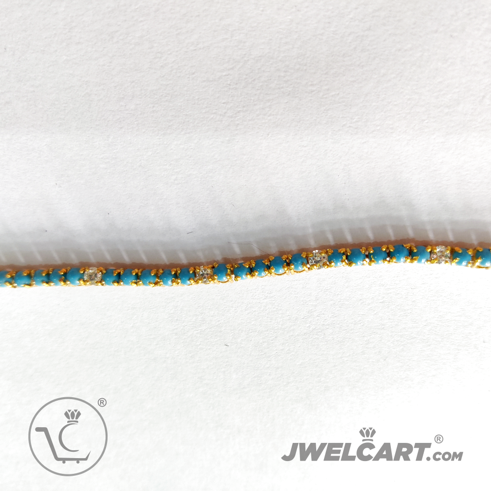 Turquoise Tennis Bracelet 18k Gold Plated