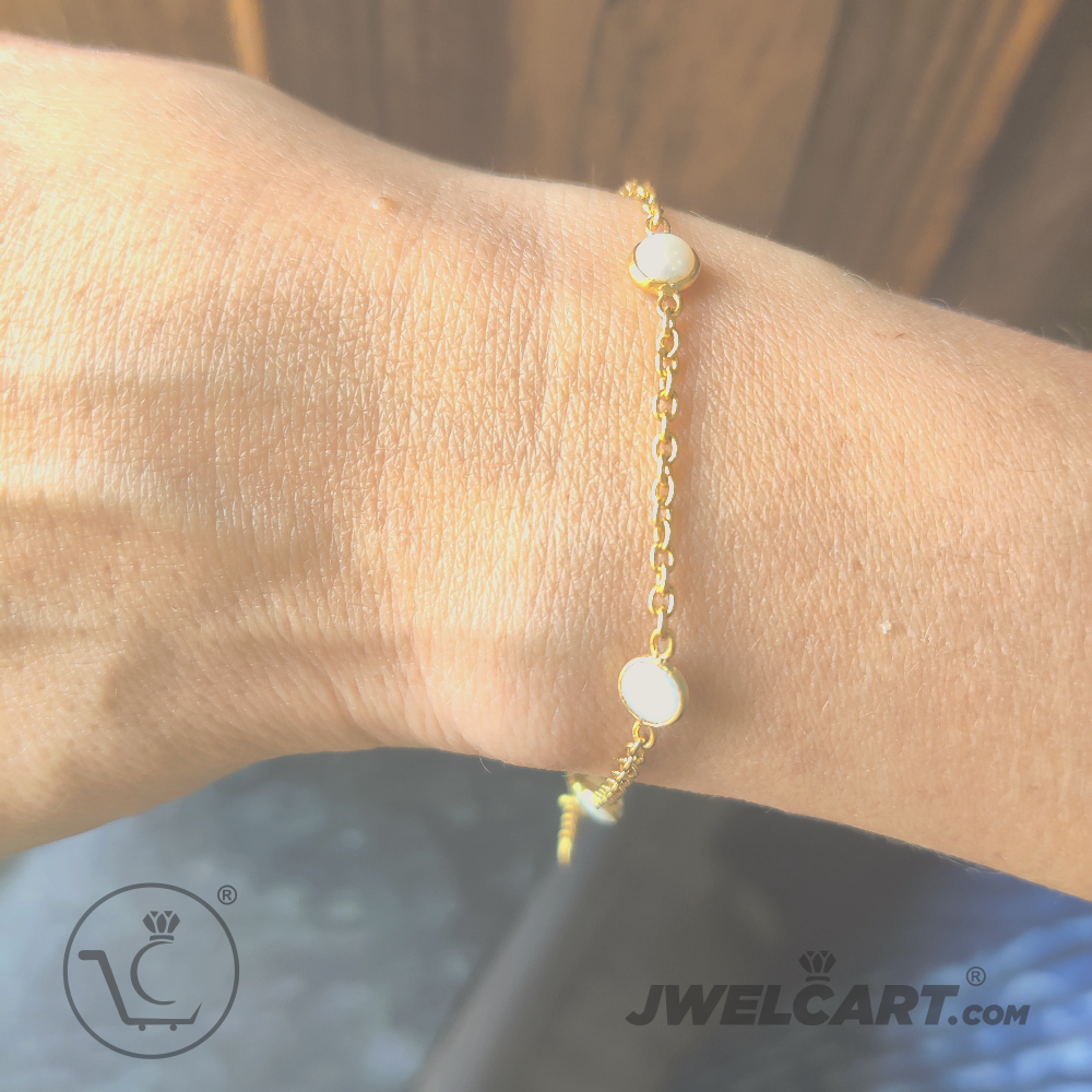 Pearl Chain Bracelet 18k Gold vermeil