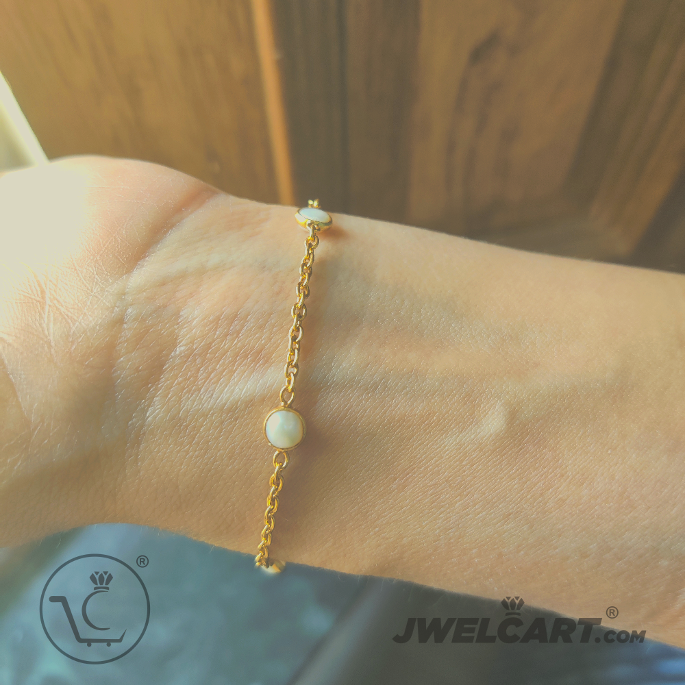Pearl Chain Bracelet 18k Gold vermeil