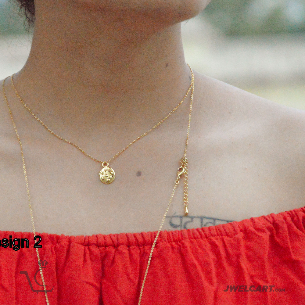 Lychee Texture Pendant Necklace 18k Gold Plated