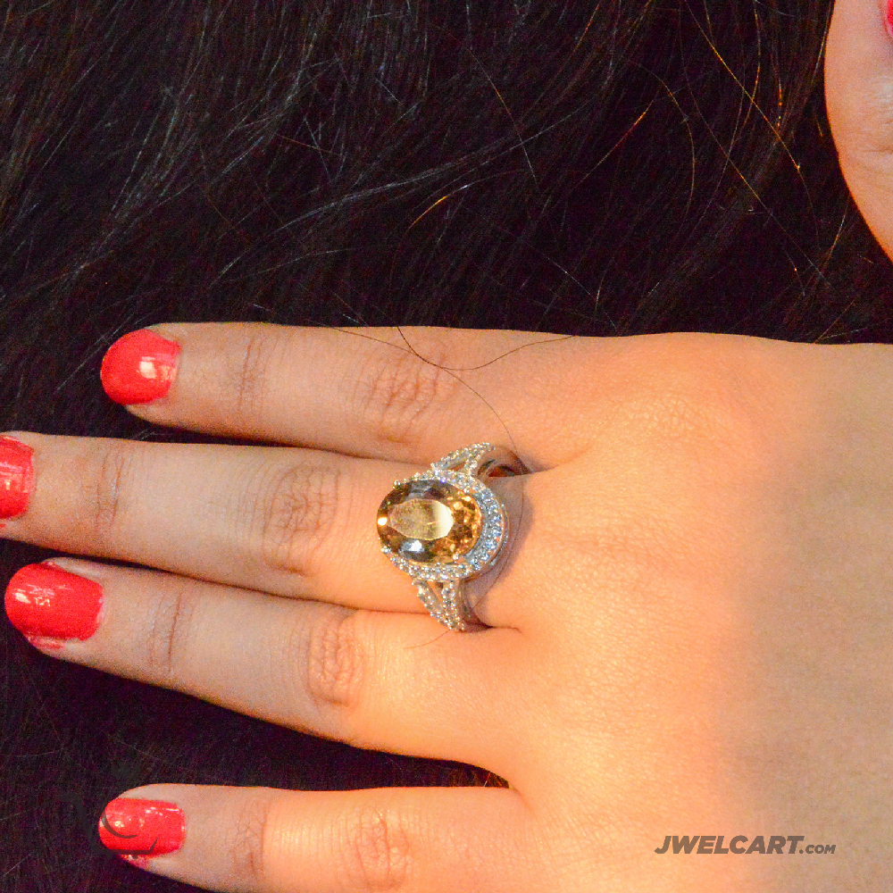 brownstone colored silver ring jwelcart.com