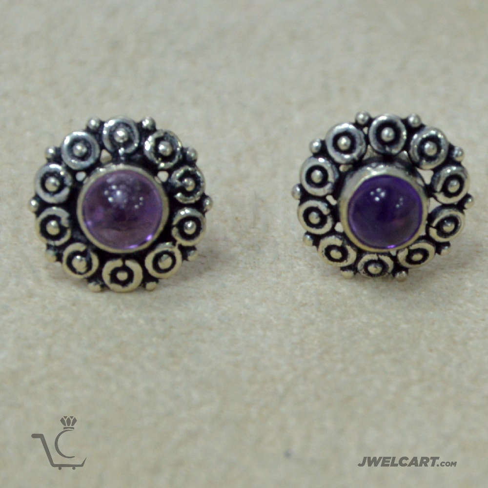 gemstone silver studs jwelcart.com