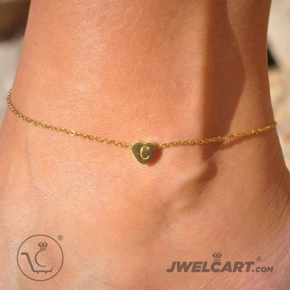 initial letter anklets Jwelcart.com