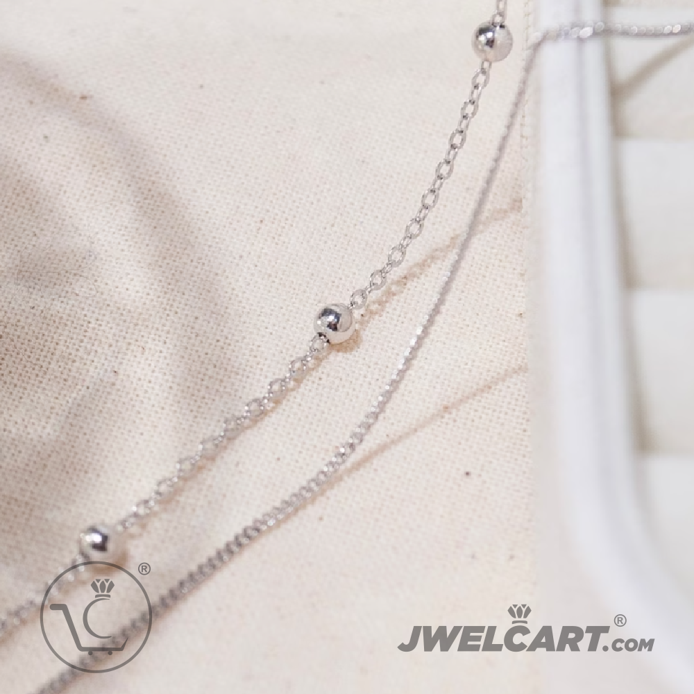 thin chain silver anklets for women jwelcart.com