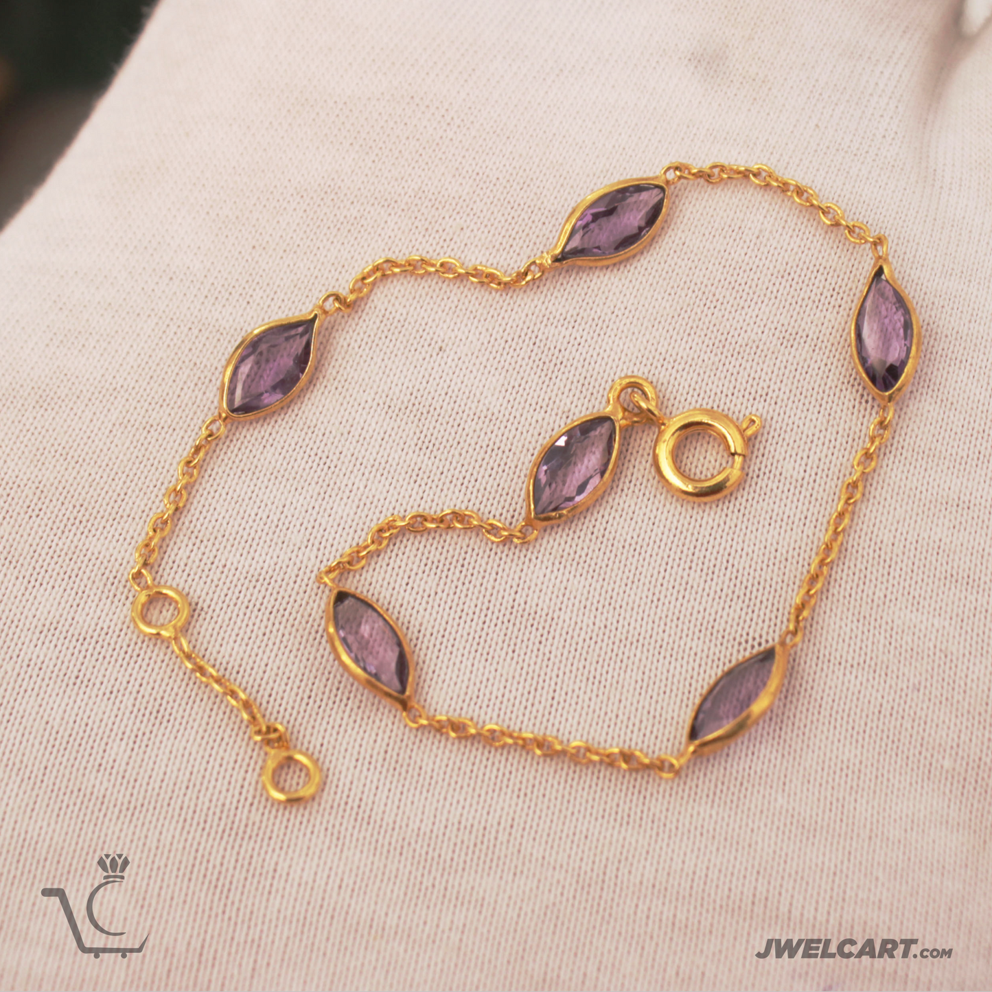 amethyst bracelets in silver jwelcart.com