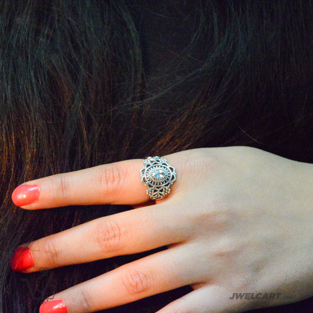 blue stone silver ring jwelcart.com