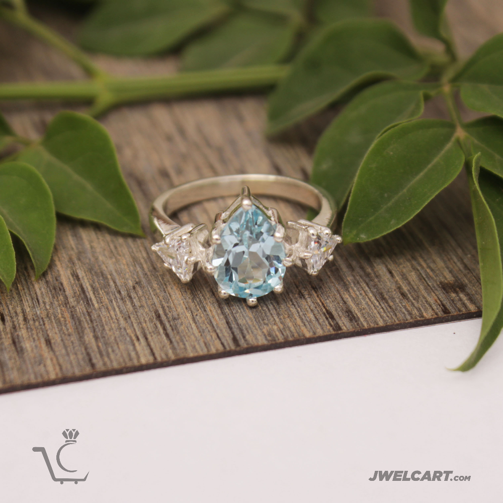 blue stone silver women's ring jwelcart.com