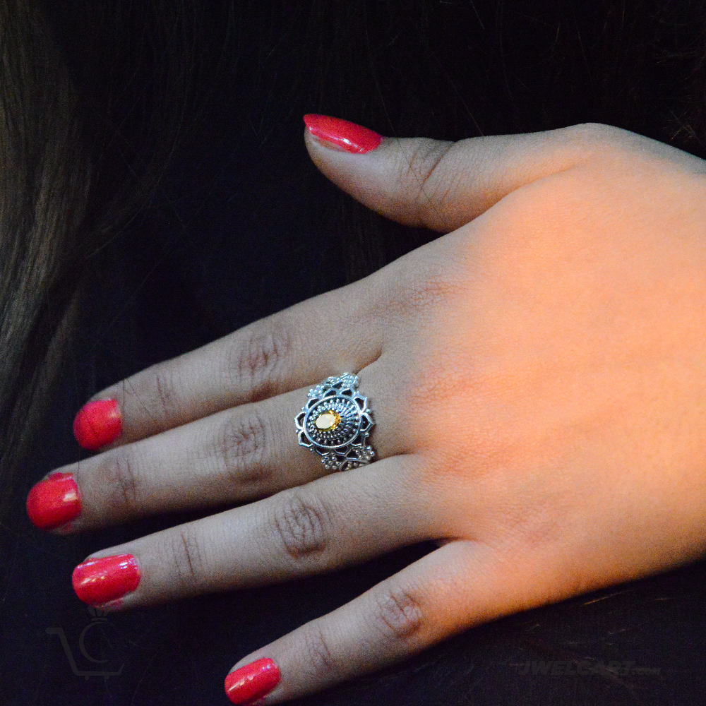 healing crystal silver ring jwelcart.com