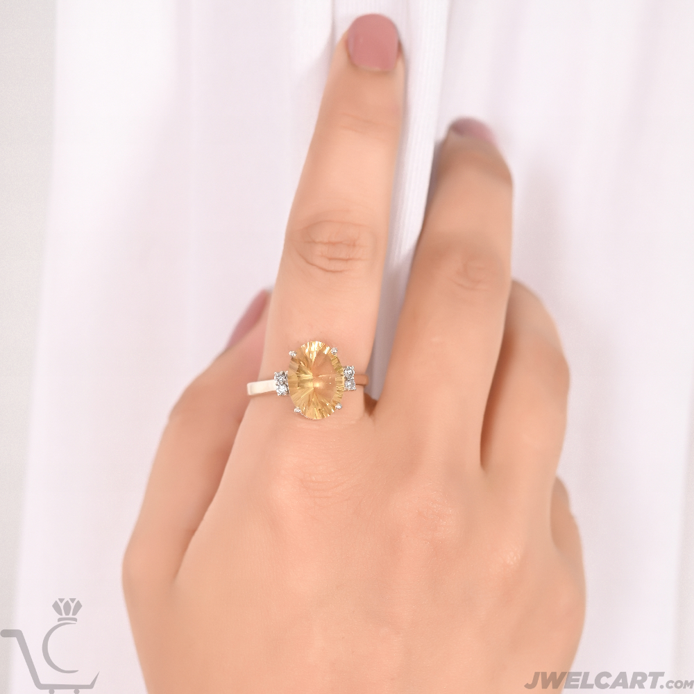 citrine silver ring Jwelcart.com
