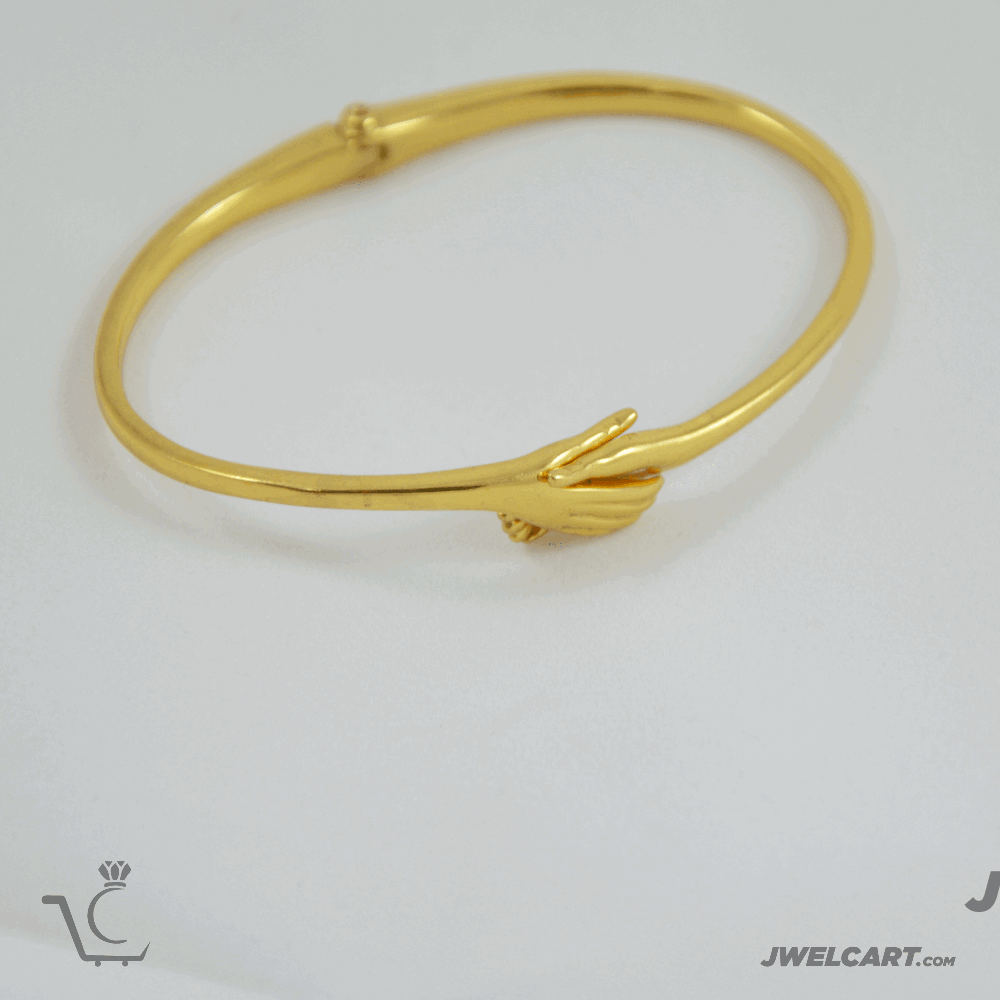 handshake gold plated cuff bangle jwelcart.com