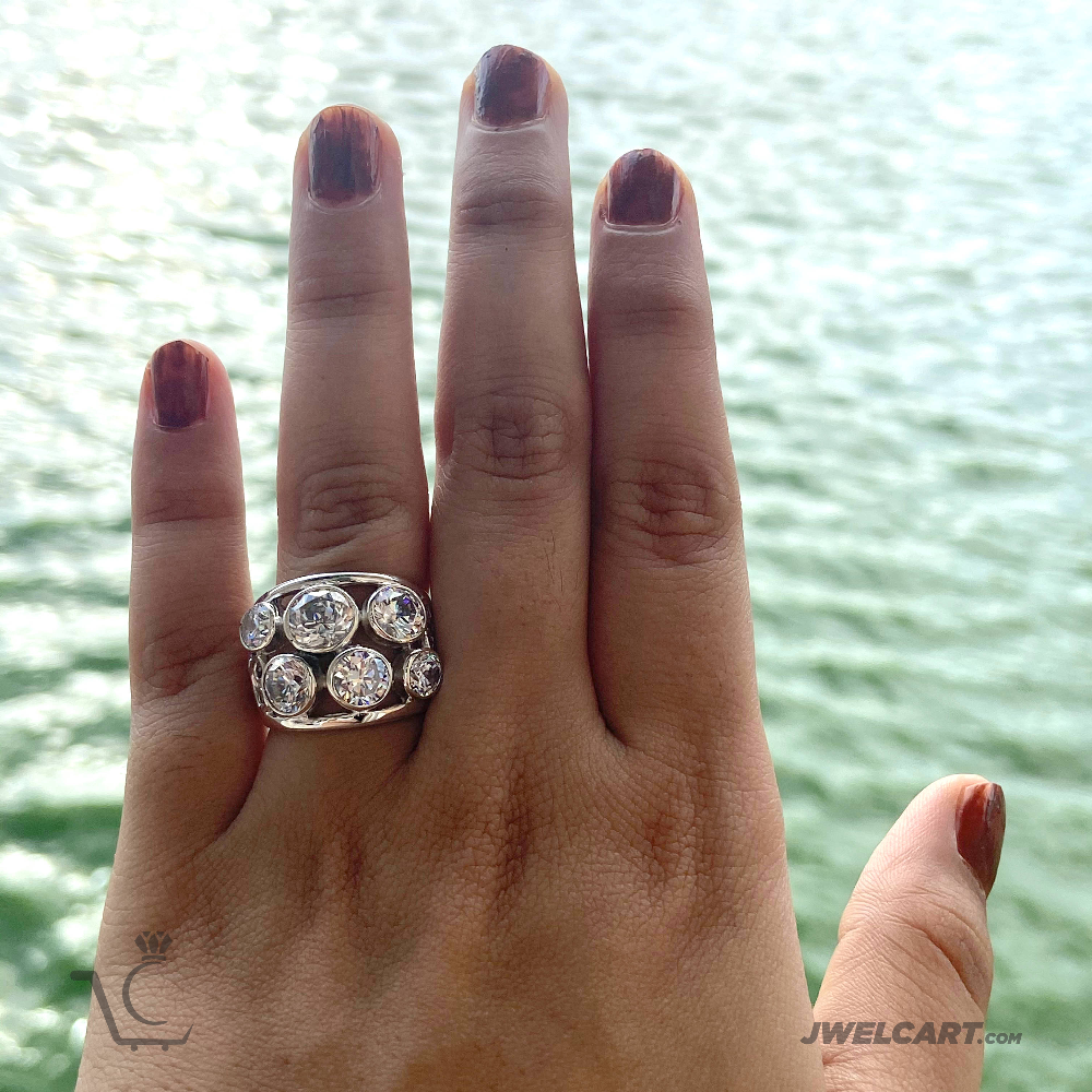 cubic zirconia silver ring Jwelcart.com