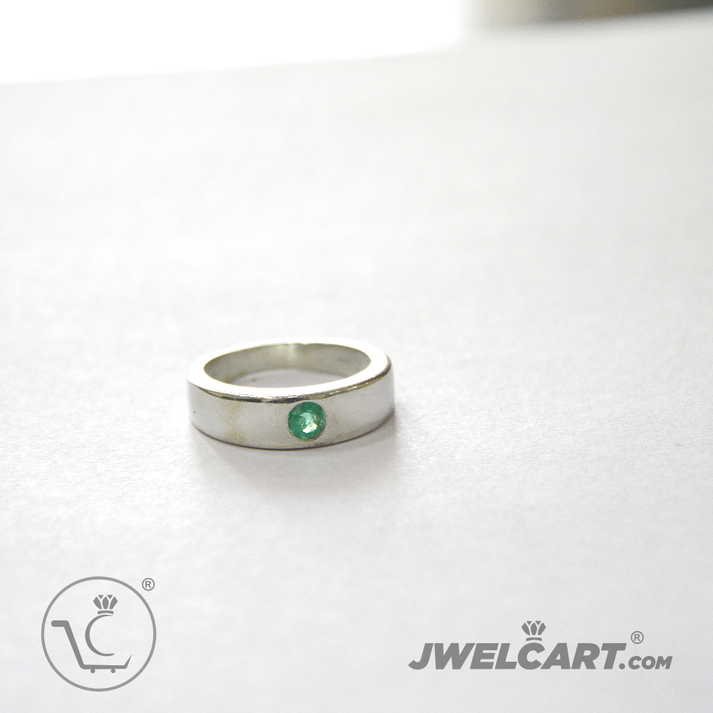 emerald silver mens ring band jwelcart.com