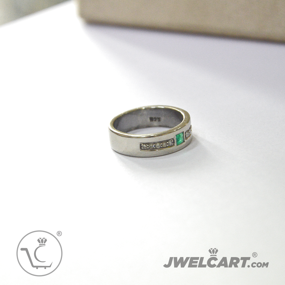 diamond and natural silver engagement band jwelcart.com