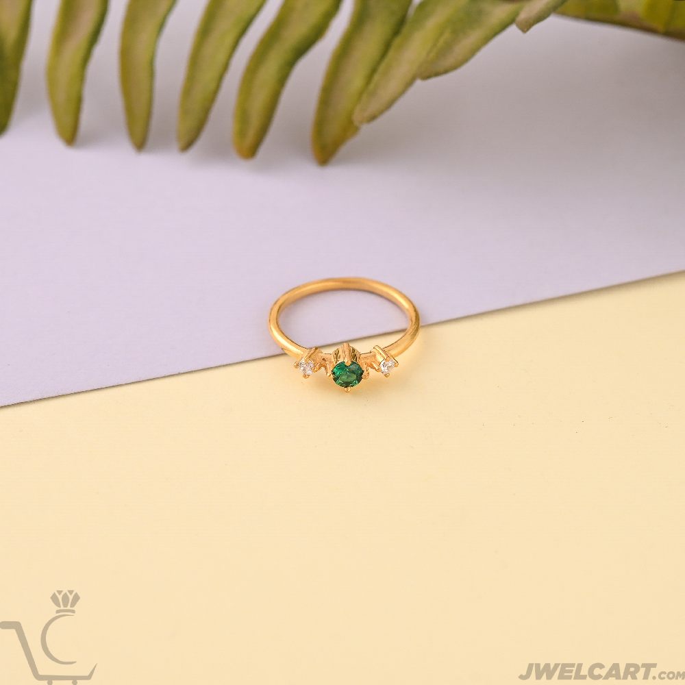 emerald silver gold plated womens ring jwelcart.com