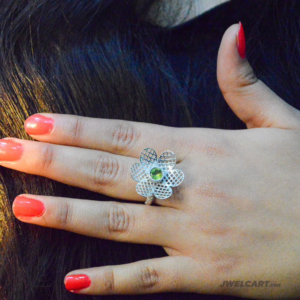 flower ring with stone jwelcart.com