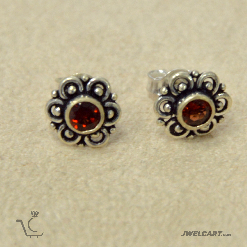 gemstone sterling silver studs earrings jwelcart.com