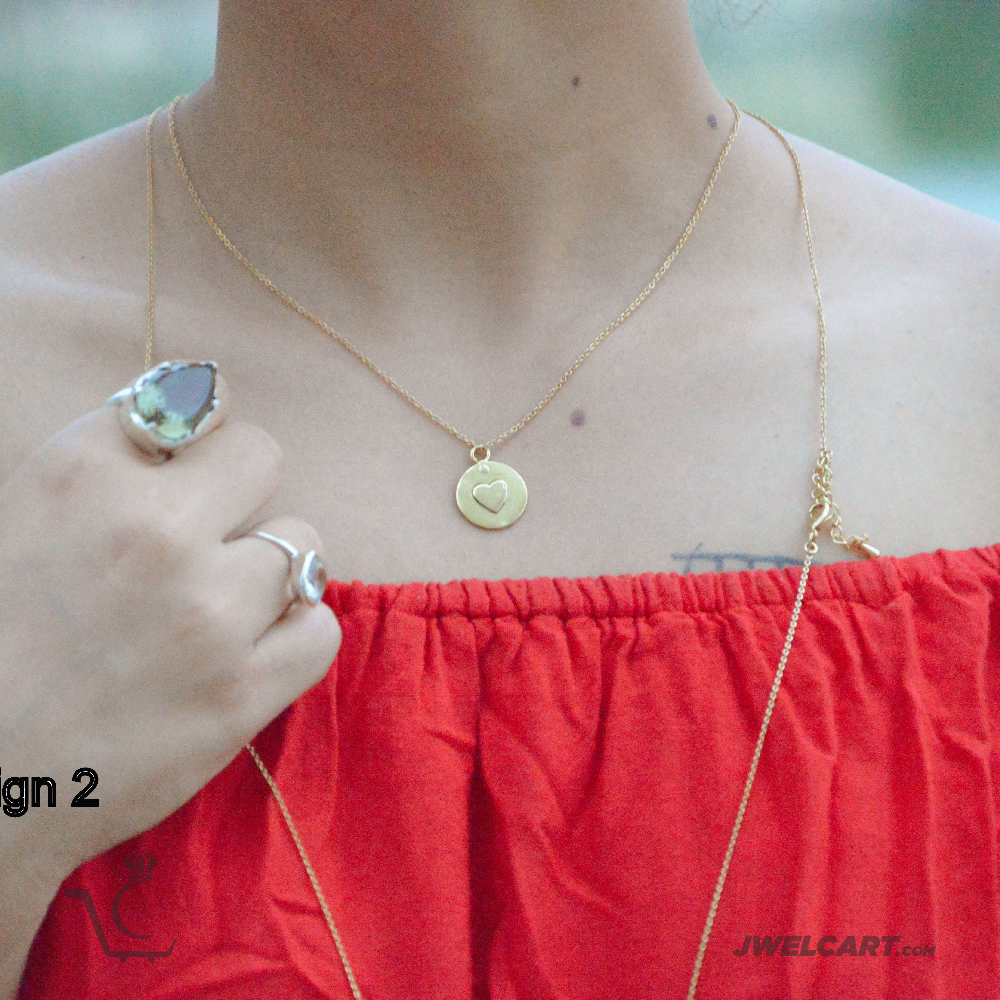 heart disc pendant necklace jwelcart.com