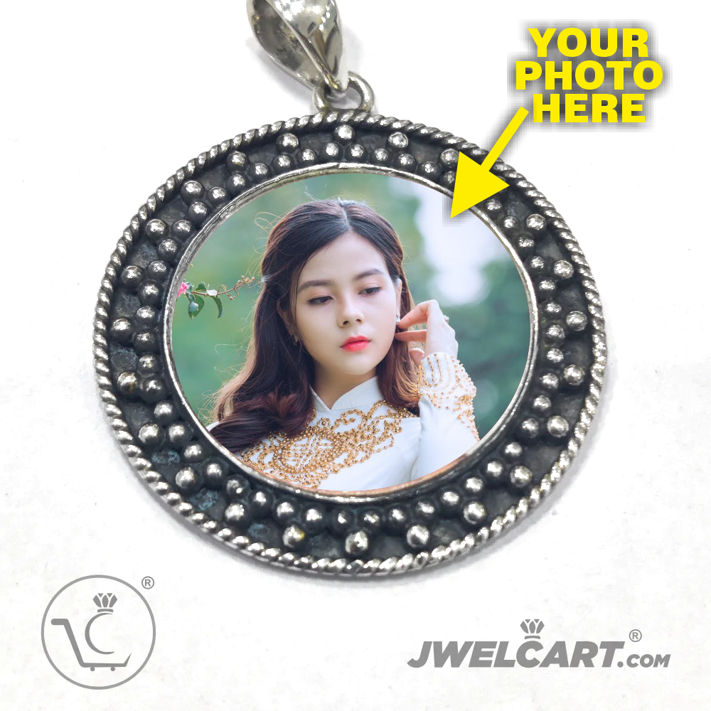 personalized photo silver pendant jwelcart.com