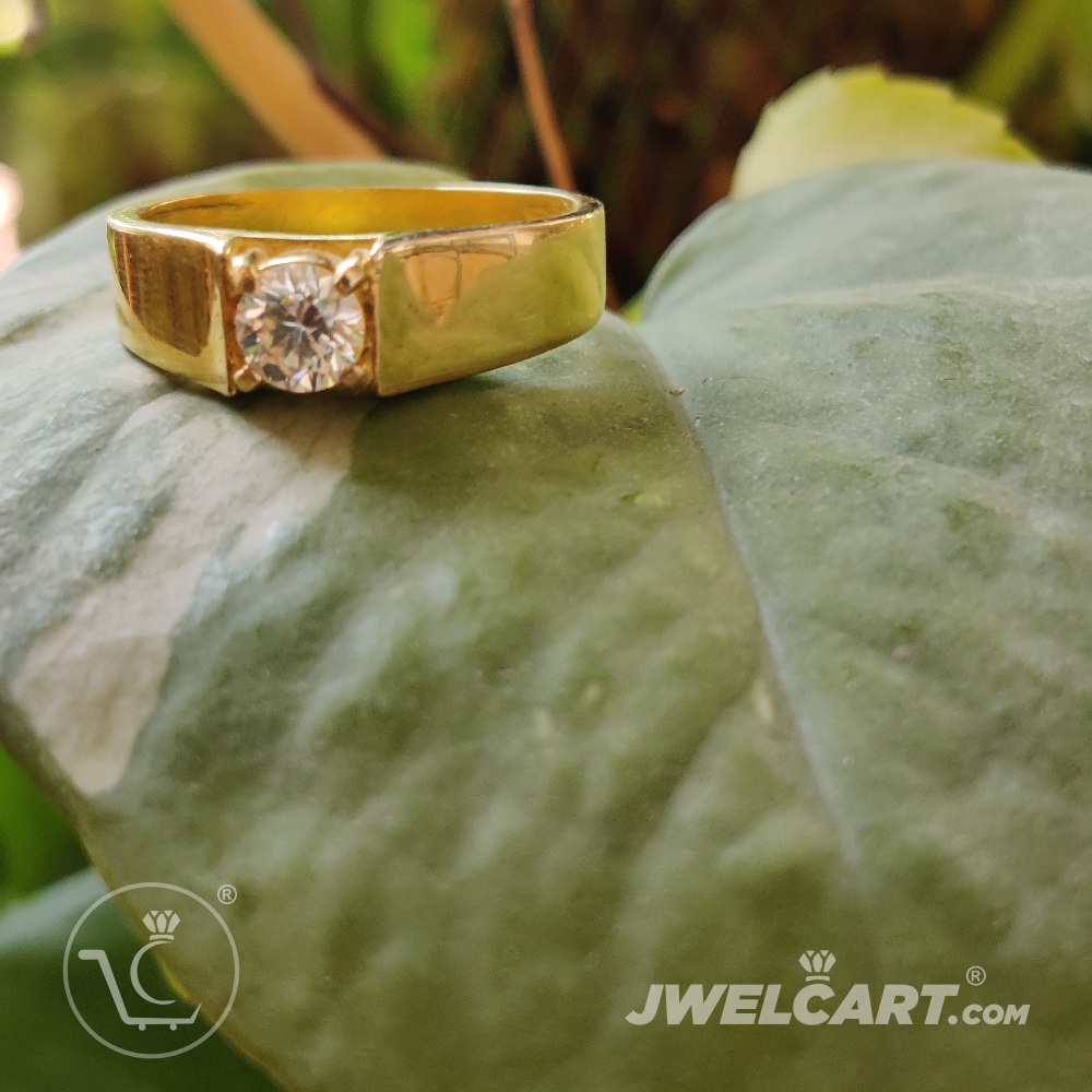 Mens solitaire gold ring jwelcart.com