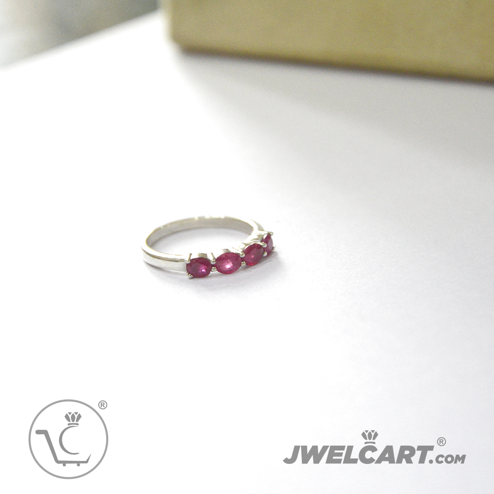 pink stone silver ring jwelcart.com