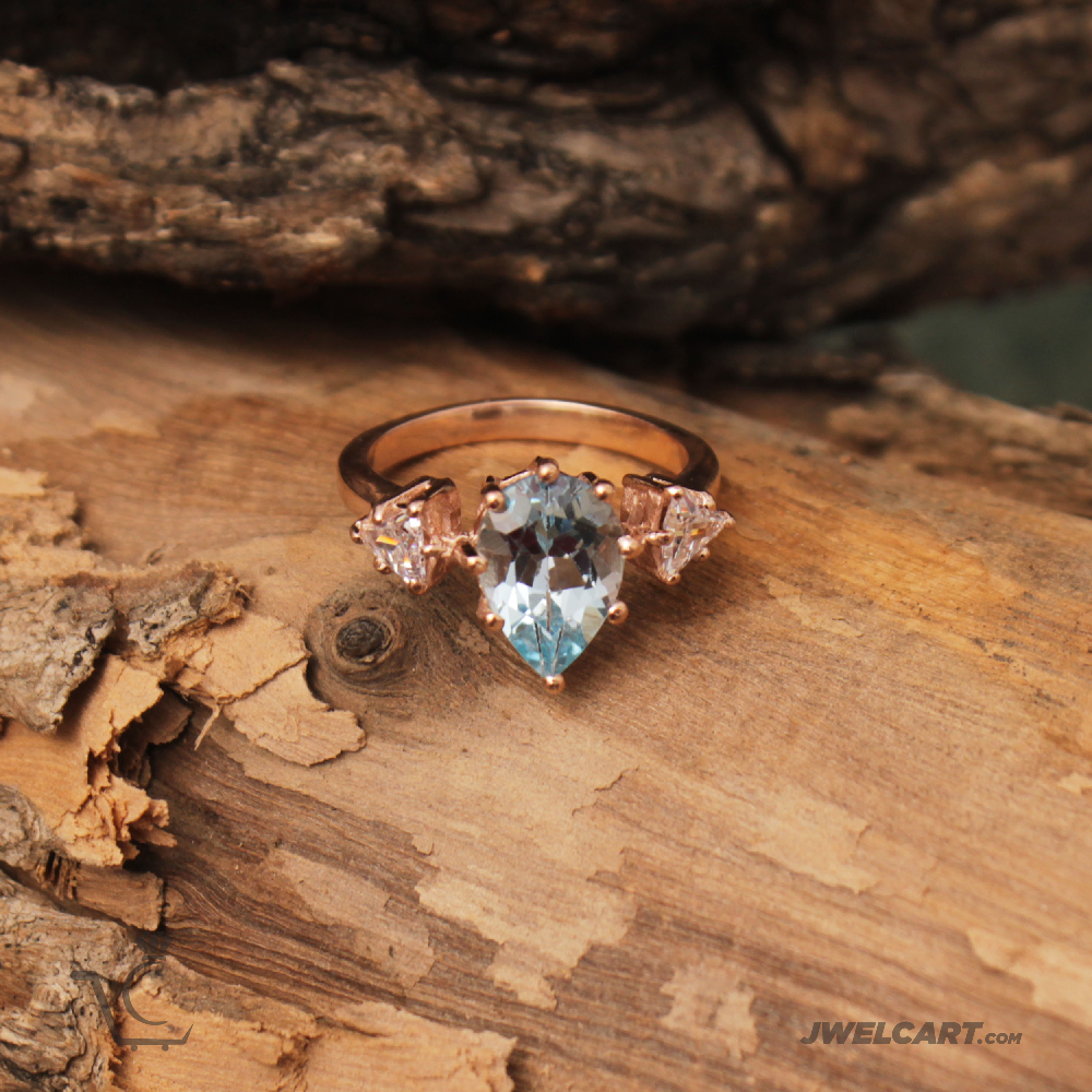 gold plated women silver ring jwelcart.com