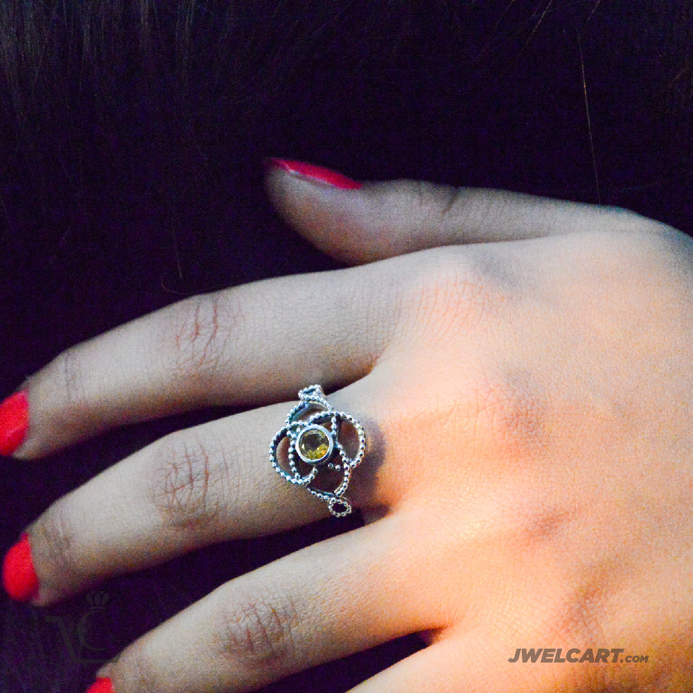 yellow stone silver ring jwelcart.com