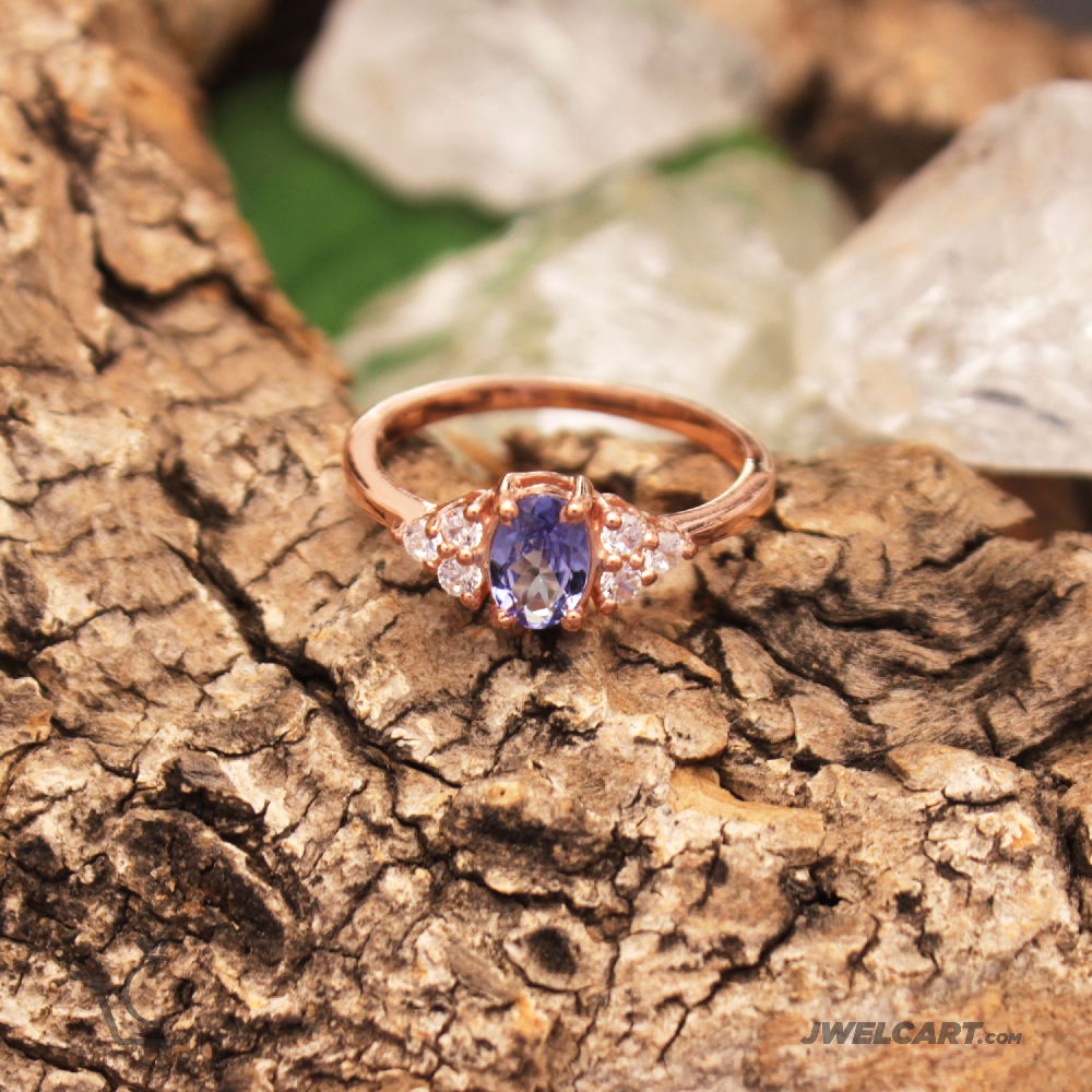 rose gold plated titanic stone silver womens ring jwelcart.com