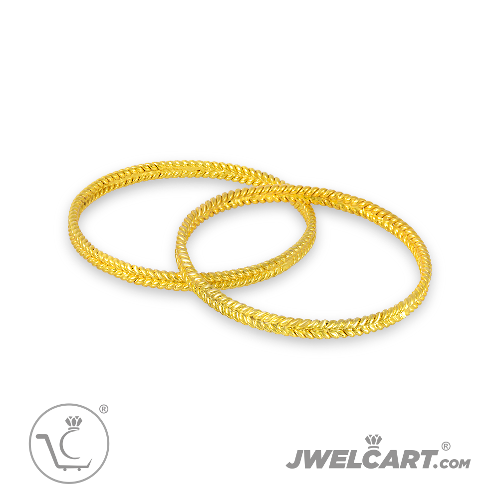 Twisted Wire Designer Bangle with Real 18k Gold plated