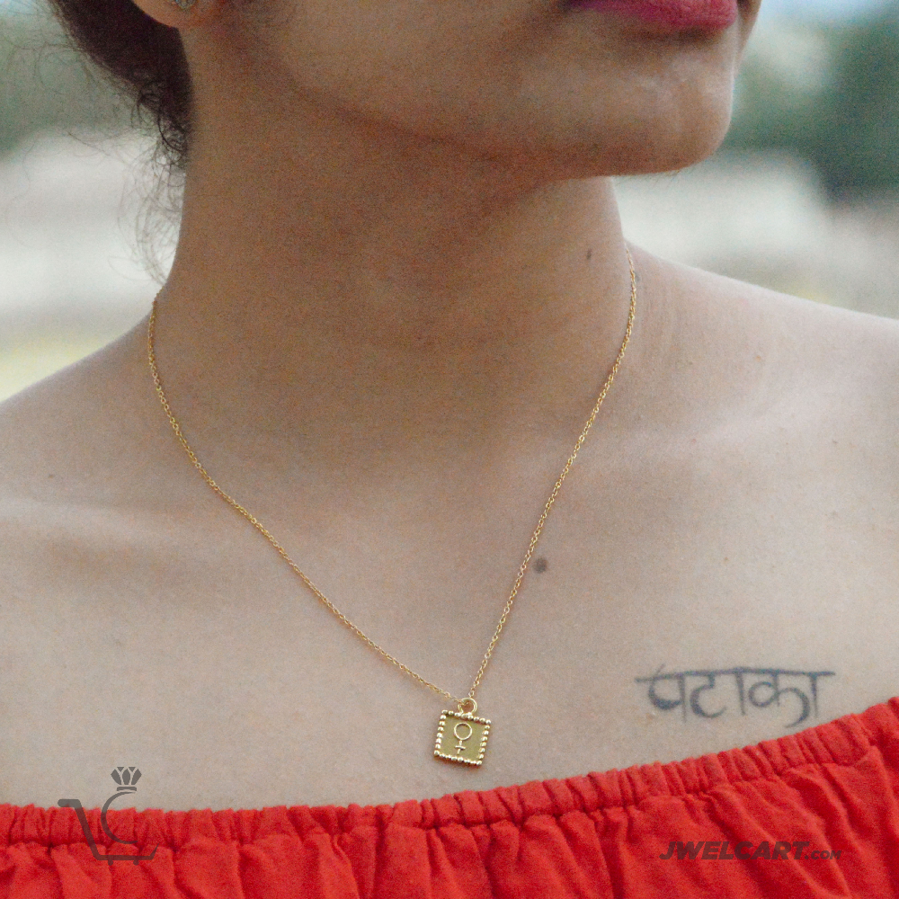 Venus Sign planet 18k plated necklace Jwelcart.com