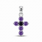 Celebrate your faith with the elegant Jwel Cart 925 Sterling Silver Amethyst Cross Pendant, a timeless piece of Christian jewelry crafted for both men and women. Made from genuine 925 sterling silver, this beautiful cross pendant showcases natural amethyst gemstones in a classic cross design. The vibrant purple gemstones create a striking contrast against the polished silver, making it a meaningful and stylish accessory for everyday wear.