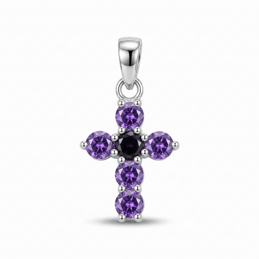 Celebrate your faith with the elegant Jwel Cart 925 Sterling Silver Amethyst Cross Pendant, a timeless piece of Christian jewelry crafted for both men and women. Made from genuine 925 sterling silver, this beautiful cross pendant showcases natural amethyst gemstones in a classic cross design. The vibrant purple gemstones create a striking contrast against the polished silver, making it a meaningful and stylish accessory for everyday wear.
