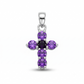 This sterling silver cross pendant features carefully selected natural amethyst gemstones known for their rich color and captivating sparkle. The detailed craftsmanship and durable silver setting ensure long-lasting beauty, while the traditional Christian cross symbolizes faith, hope, love, and spiritual devotion. Whether worn as a statement of belief or as a fashionable gemstone pendant, it offers timeless appeal.
