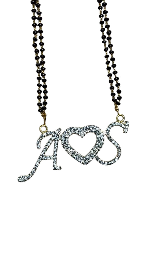 Mangal Sutra in Customized Couple Alphabet/Initials with 22k Gold Polish