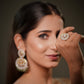 premium festive jewellery, royal bridal ring, women luxury accessories, designer ethnic jewellery, indian wedding jewellery, artisan crafted ring, moissanite gemstone ring, celebrity inspired jewellery, party wear ring, heirloom style jewellery, luxury bridal accessories, festive statement ring, indian heritage jewellery, bridal sparkle ring, premium handcrafted jewellery, ethnic fashion ring, gold plated silver jewellery, modern royal jewellery,